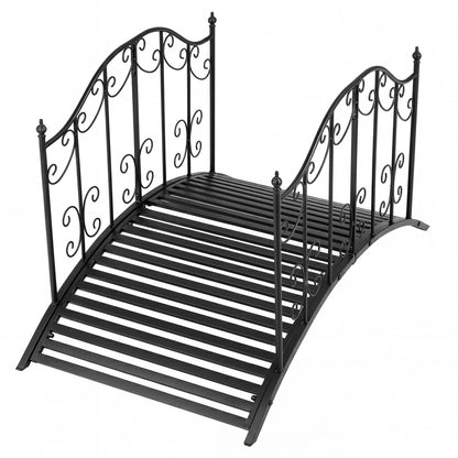 3.9 Ft Garden Metal Bridge, Black Outdoor Decor Black at Gallery Canada