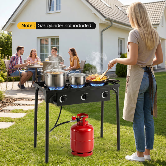 3 Burner Propane Stove, 240000 BTU, Black Outdoor Grills Black at Gallery Canada