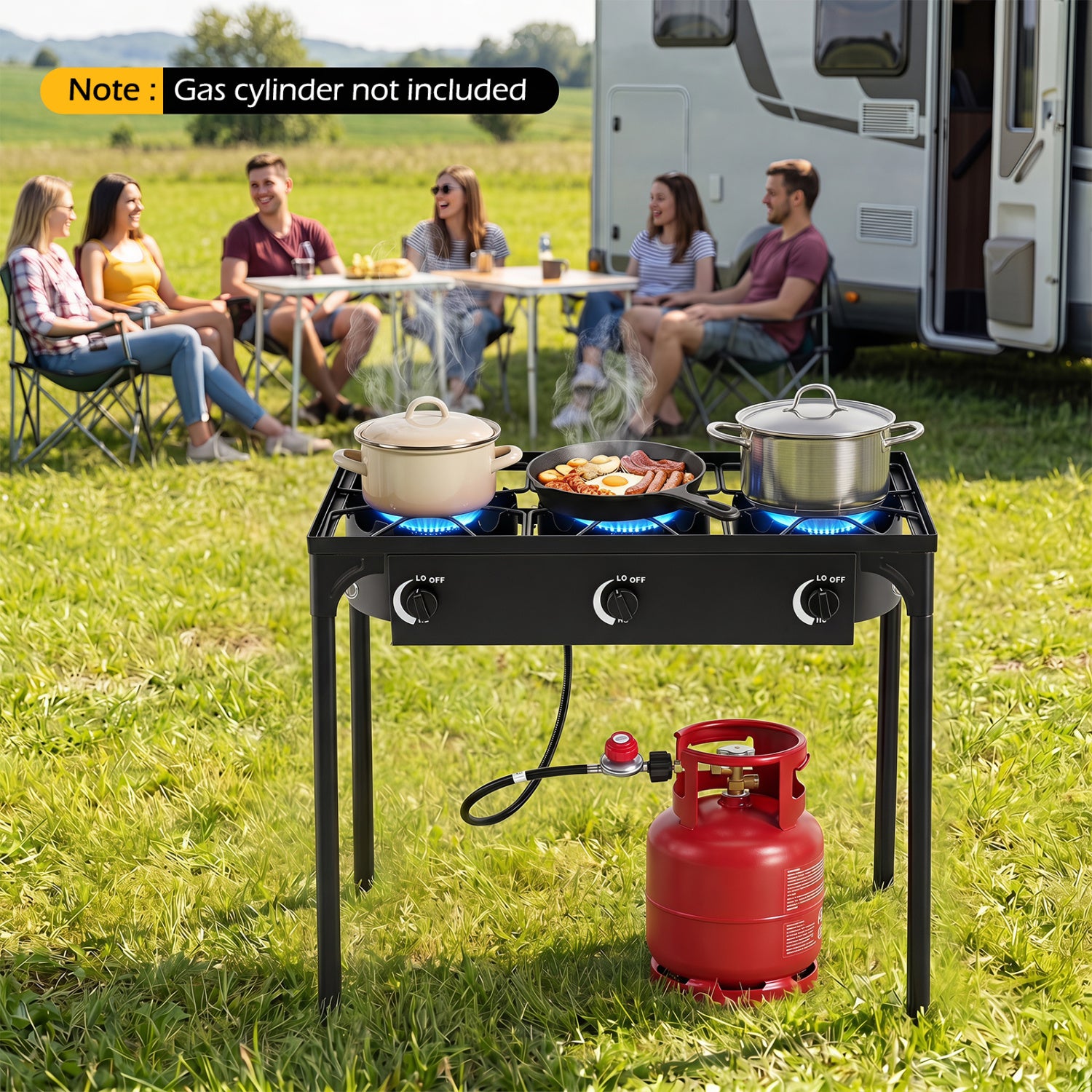 3 Burner Propane Stove, 240000 BTU, Black Outdoor Grills at Gallery Canada