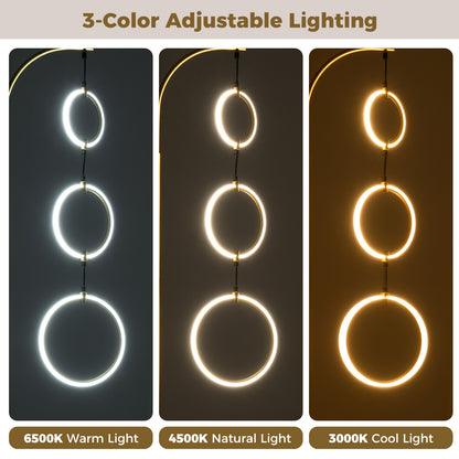 3-Circle Dimmable LED Floor Lamp, 3 Color Temperatures, Golden Table & Floor Lamps at Gallery Canada