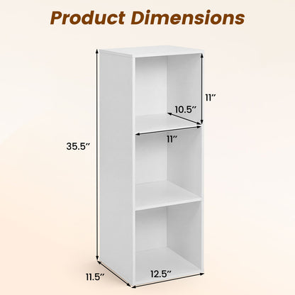3-Cube Bookcase Storage Organizer with Anti-Tipping Kit, White