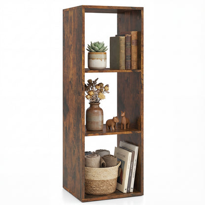 3 Cube Bookshelf With Back Guardrail, Brown Bookcases at Gallery Canada