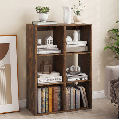 3 Cube Bookshelf With Back Guardrail, Brown Bookcases at Gallery Canada