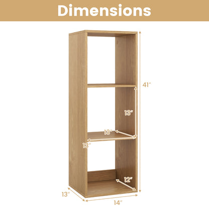 3 Cube Bookshelf, With Back Guardrail, Natural Bookcases at Gallery Canada