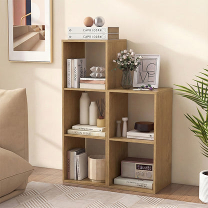 3 Cube Bookshelf, With Back Guardrail, Natural Bookcases at Gallery Canada