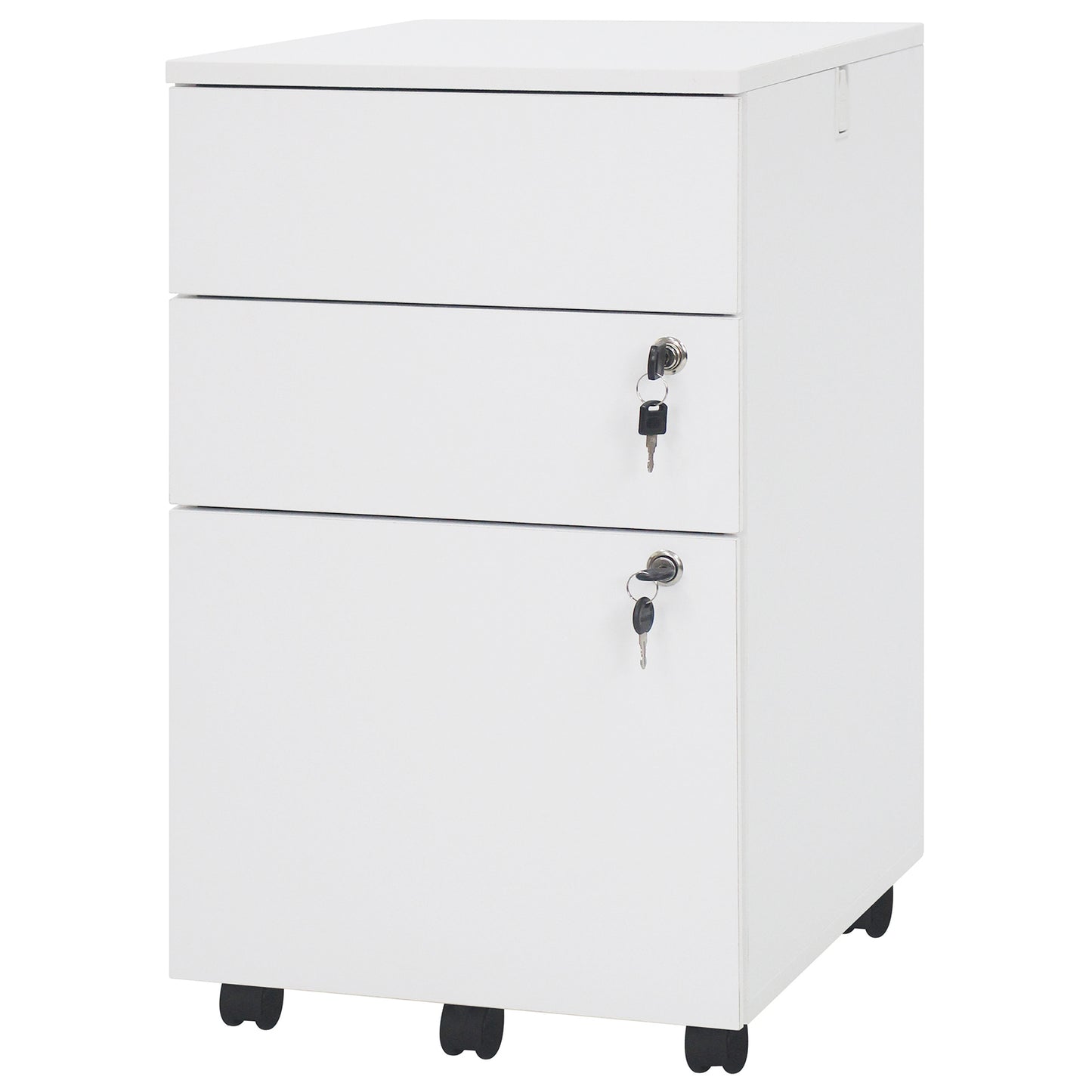 3 Drawer Filing Cabinet Locking Pedestal Desk , White File Cabinets at Gallery Canada