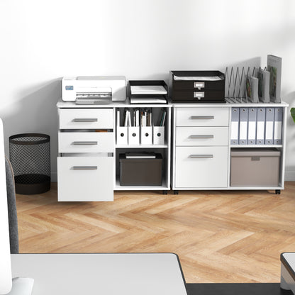 3-Drawer Mobile Lateral File Cabinet, Printer Stand, White File Cabinets at Gallery Canada