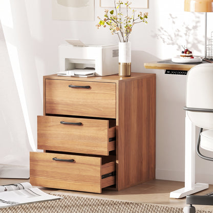 3 Drawer Nightstand Wood Grain Finish, Walnut