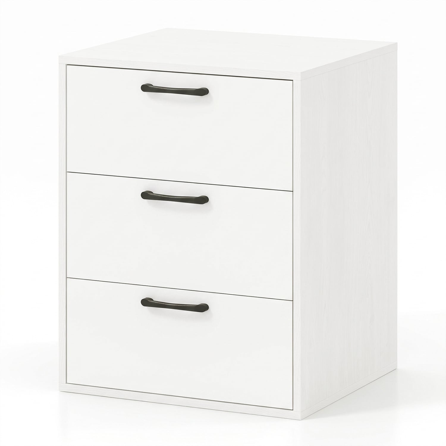 3-Drawer Nightstand, Wood Grain Finish, White Nightstands White at Gallery Canada