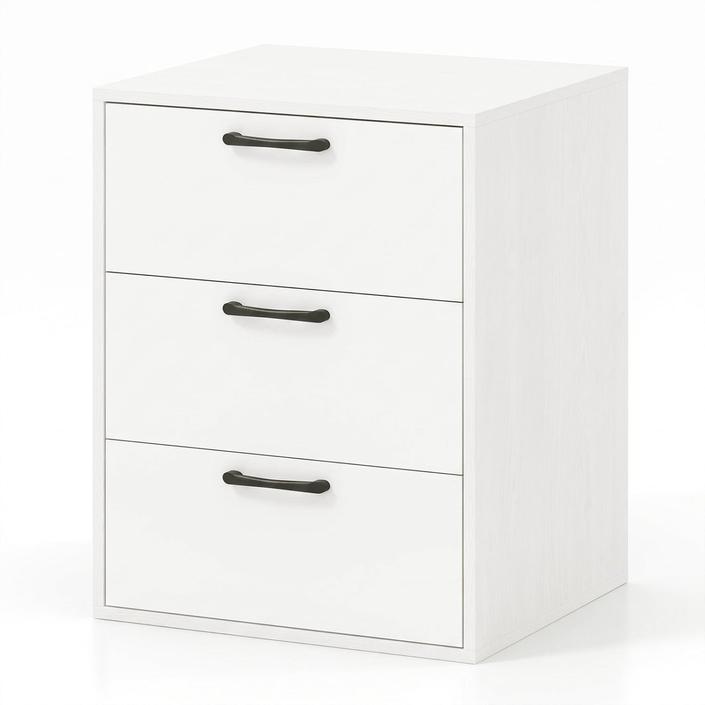 3-Drawer Nightstand, Wood Grain Finish, White Nightstands White at Gallery Canada