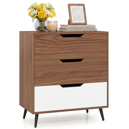 3-Drawer Rustic Farmhouse Wooden Storage Dresser, Walnut Dressers & Chests at Gallery Canada