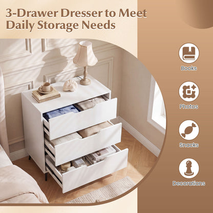 3-Drawer Rustic Farmhouse Wooden Dresser, White Dressers & Chests at Gallery Canada
