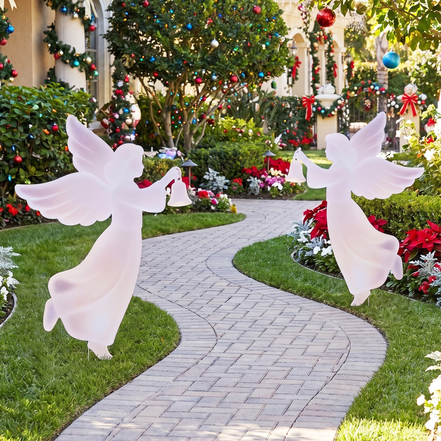 2-Piece Outdoor Christmas Angel Yard Decoration Set, 3 FT, Pink Christmas Decor & Accessories at Gallery Canada
