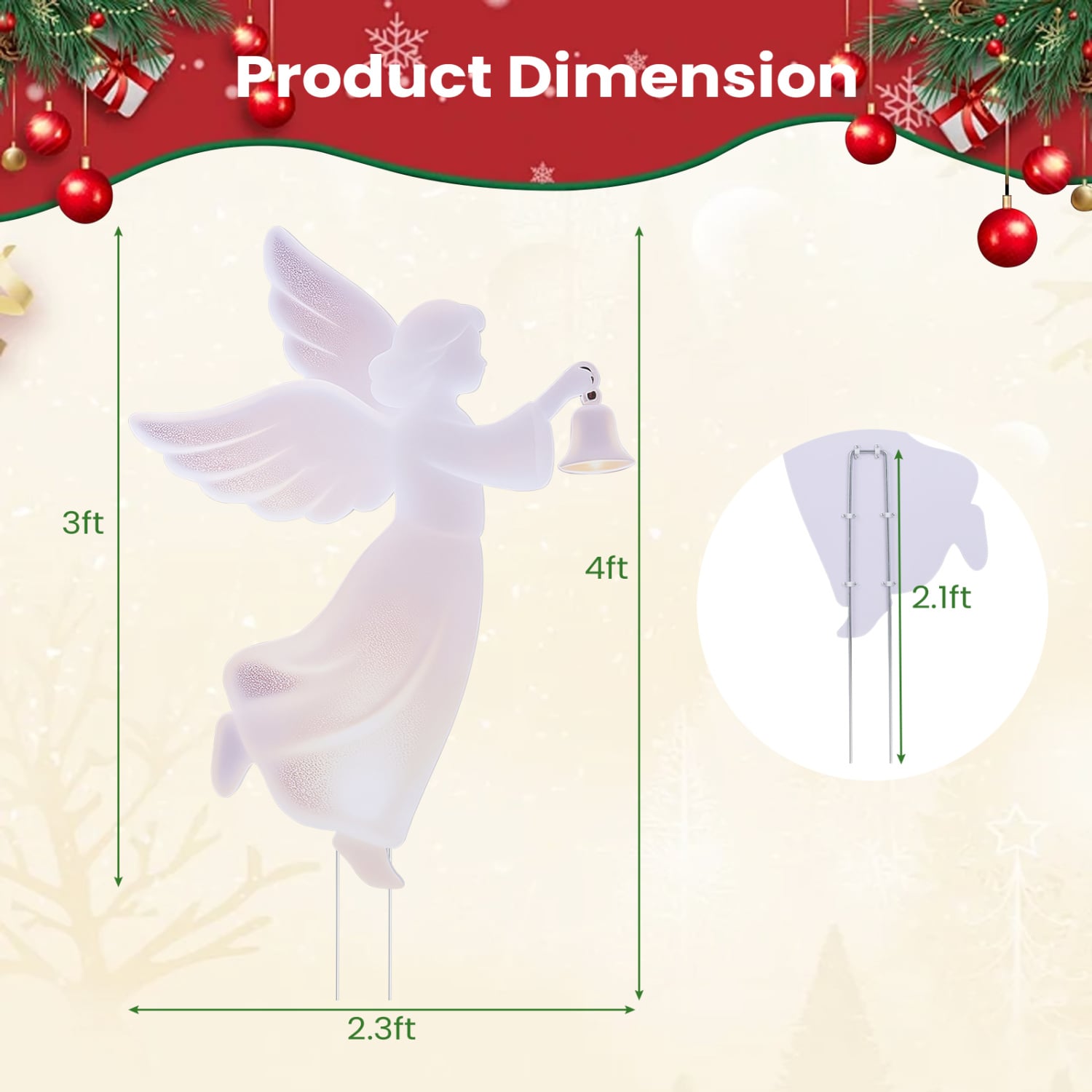 2-Piece Outdoor Christmas Angel Yard Decoration Set, 3 FT, Pink Christmas Decor & Accessories at Gallery Canada