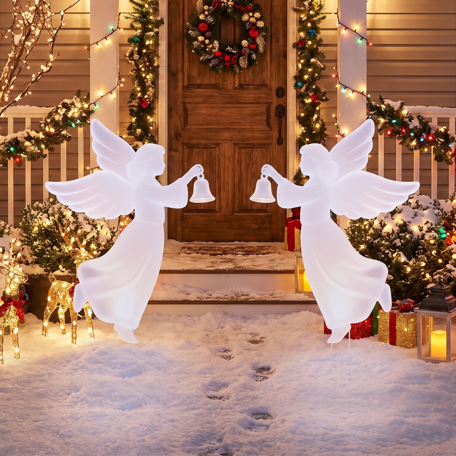 2-Piece Outdoor Christmas Angel Yard Decoration Set, 3 FT, Pink Christmas Decor & Accessories at Gallery Canada