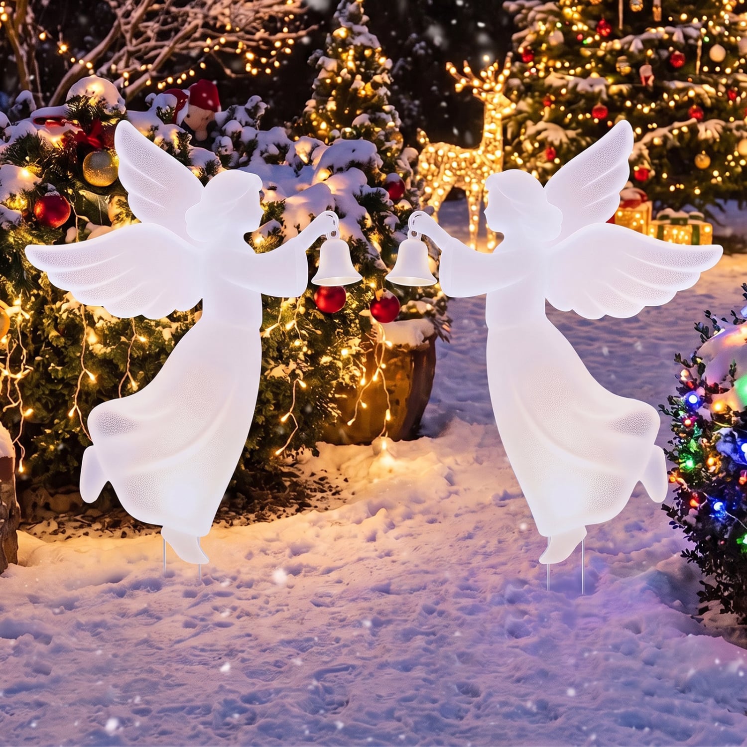 2-Piece Outdoor Christmas Angel Yard Decoration Set, 3 FT, Pink Christmas Decor & Accessories at Gallery Canada