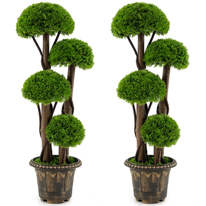 3 Ft Artificial Cypress Topiary Tree, Realistic Greenery Plant With Spiral Vines Faux Plants at Gallery Canada