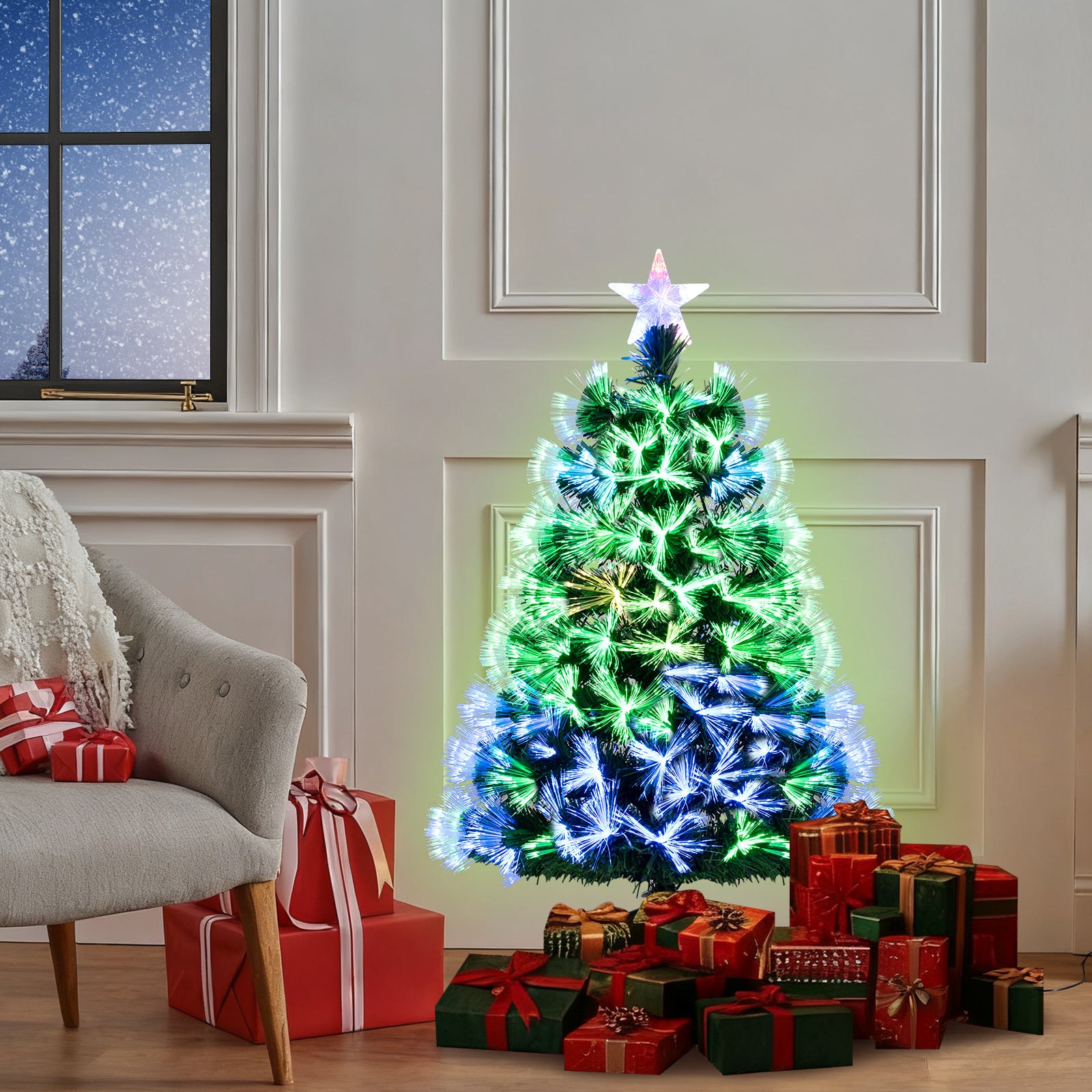3 Feet Fiber Optic Christmas Tree, With Star Topper, Green Christmas Tree at Gallery Canada
