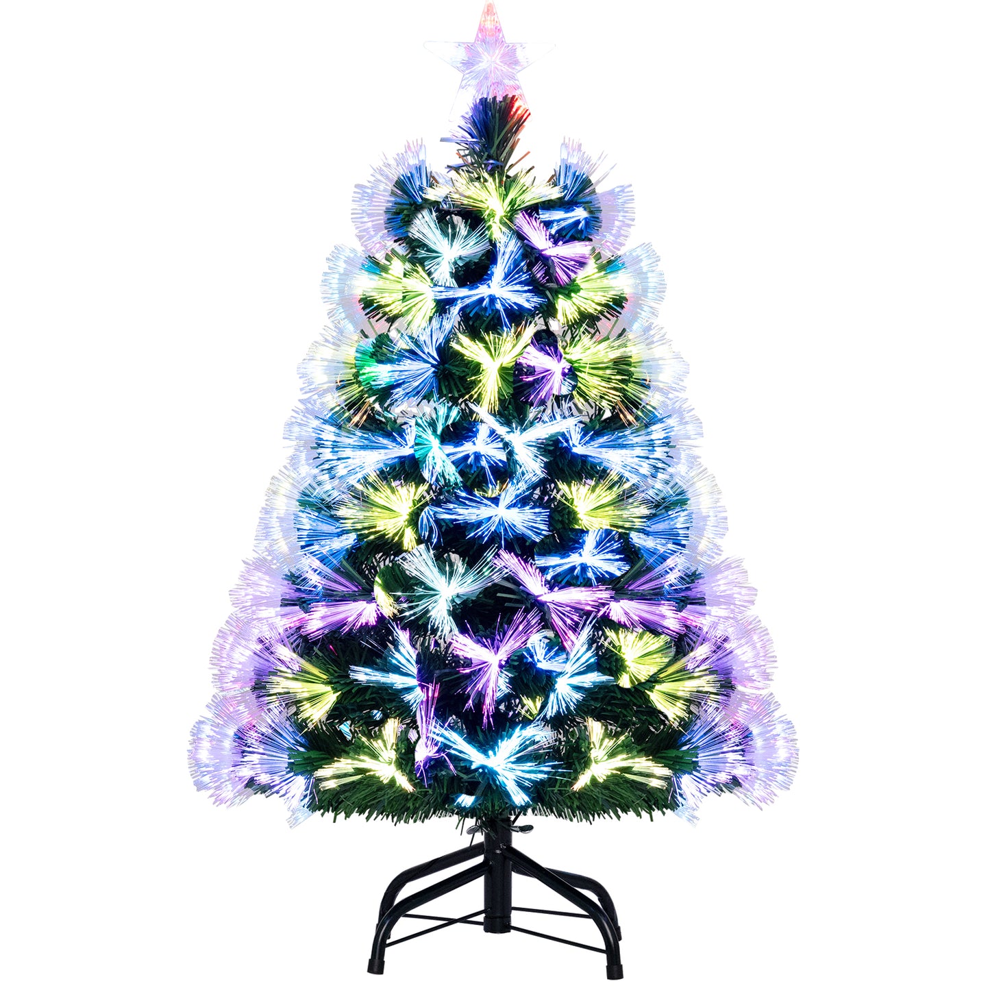 3 Feet Fiber Optic Christmas Tree, With Star Topper, Green Christmas Tree Green at Gallery Canada