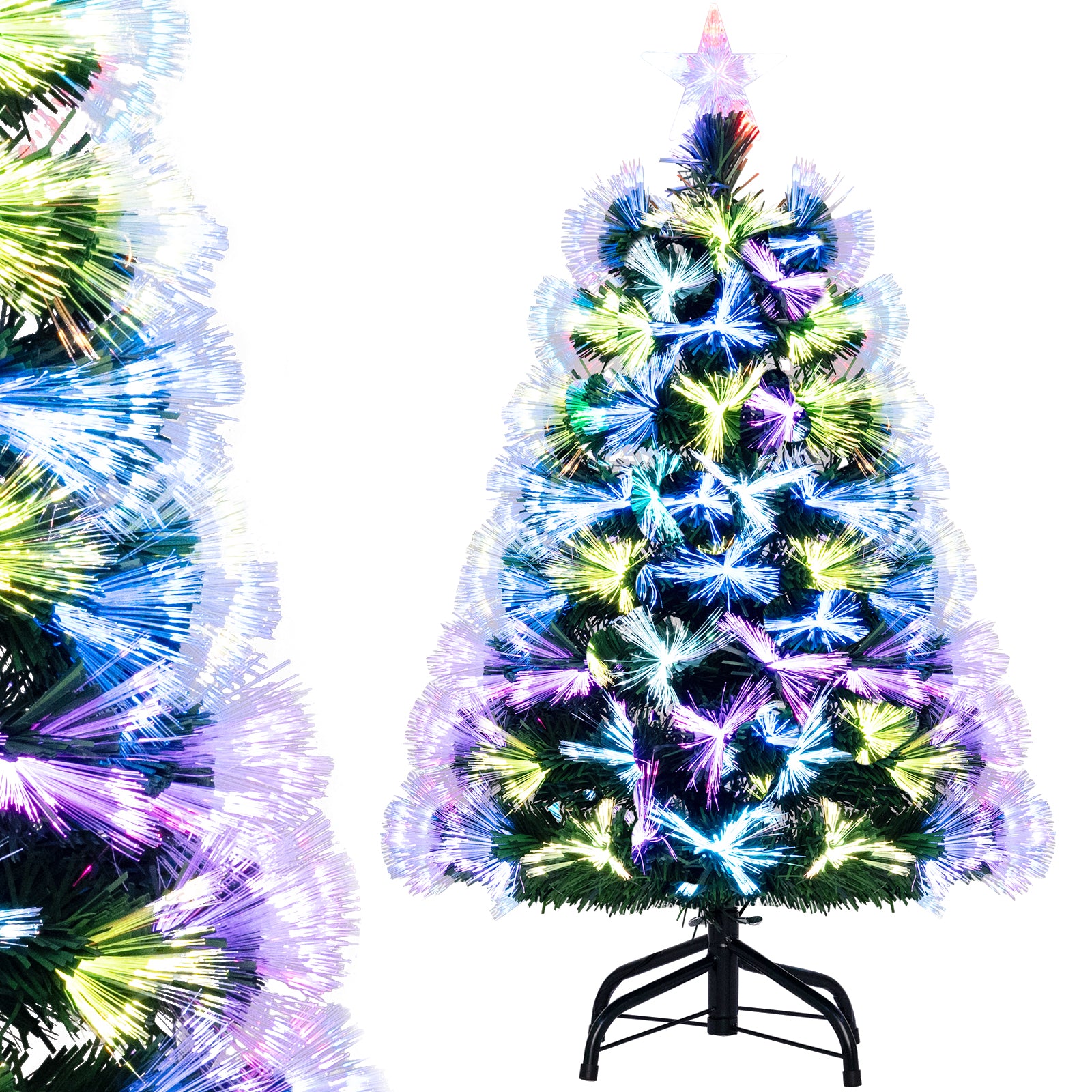 3 Feet Fiber Optic Christmas Tree, With Star Topper, Green Christmas Tree at Gallery Canada