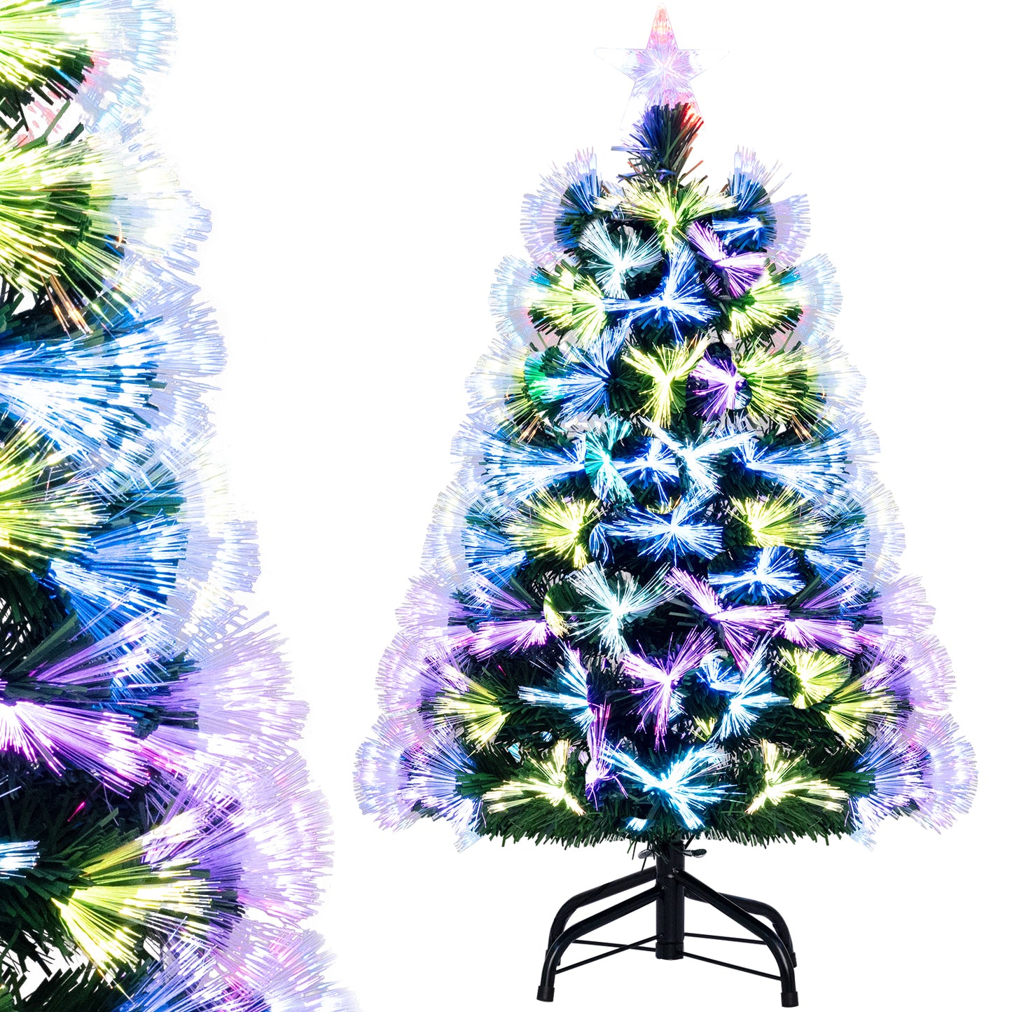 3 Feet Fiber Optic Christmas Tree, With Star Topper, Green Christmas Tree at Gallery Canada
