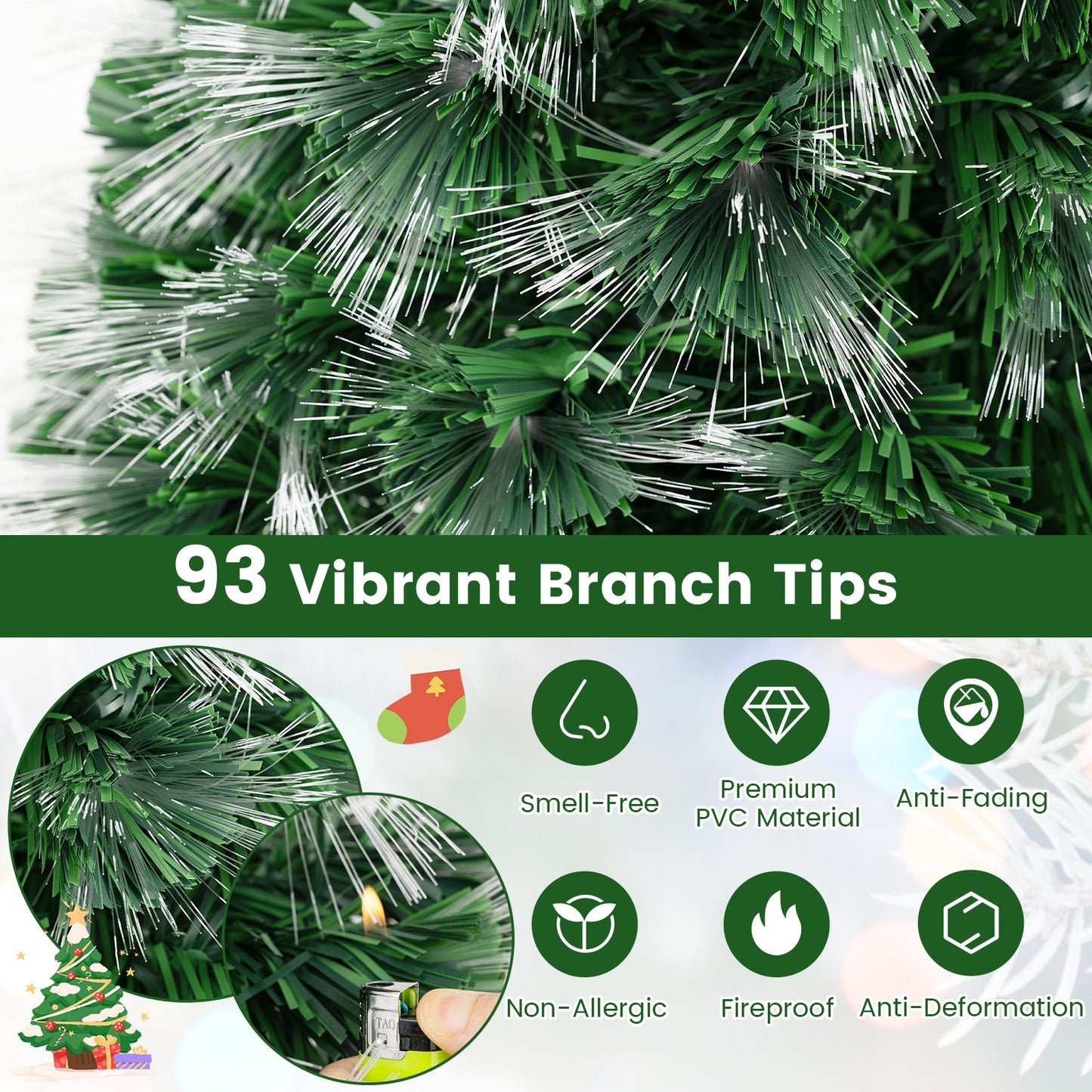 3 Feet Fiber Optic Christmas Tree, With Star Topper, Green Christmas Tree at Gallery Canada