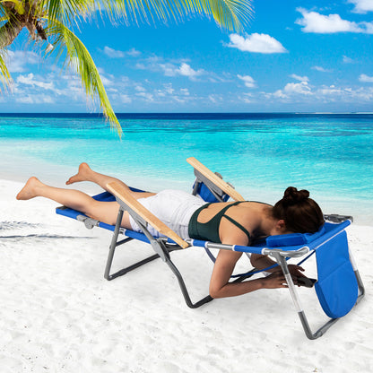 Foldable Beach Chair, 3-In-1 With Footrest, Adjustable Backrest, Navy Beach & Lawn Chairs at Gallery Canada