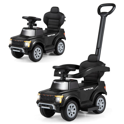 3-In-1 Licensed Ford Push Car For Toddlers, Black