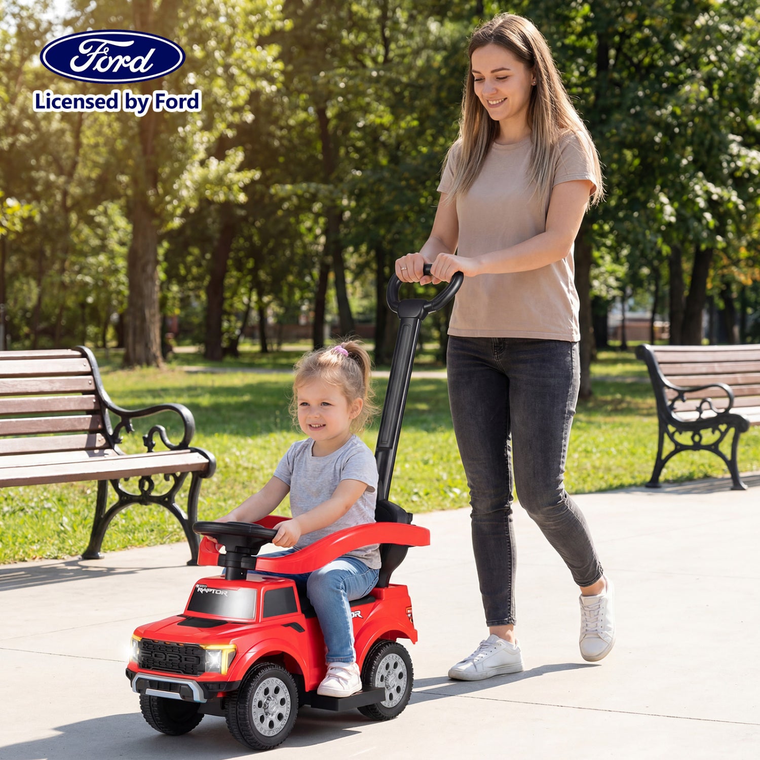3-In-1 Licensed Ford Push Car, Red Push & Pedal Ride On Toys at Gallery Canada