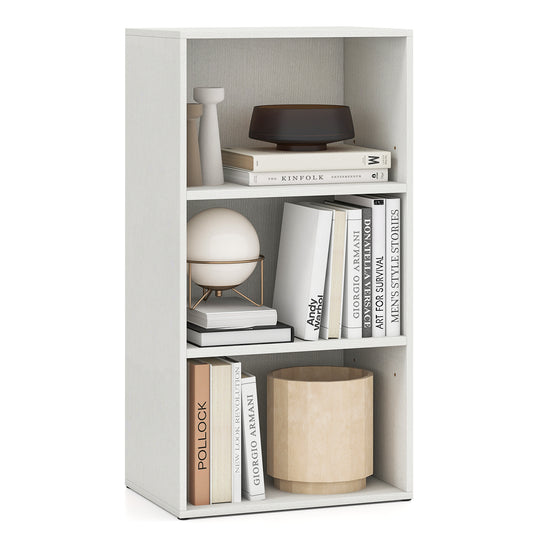 Modern 3 Open Shelf Bookcase Display Cabinet, White Bookcases White at Gallery Canada