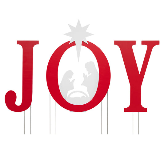 3 PCS Nativity Christmas Yard Sign Set with Angels, Red Christmas Decor & Accessories Red at Gallery Canada