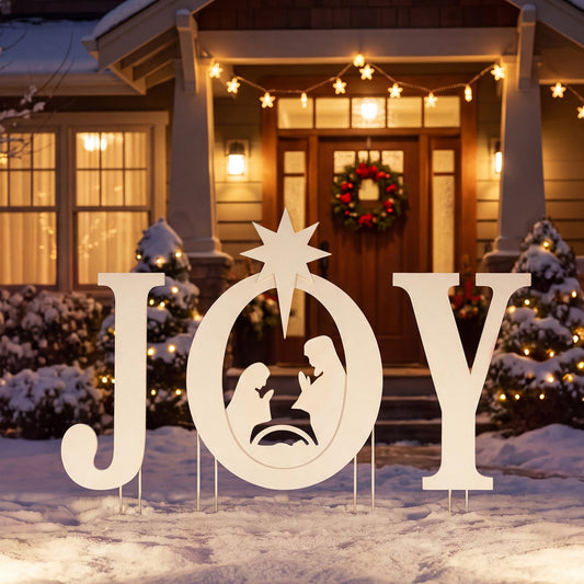 3 Pcs Christmas Nativity Yard Sign Set, White Christmas Decor & Accessories White at Gallery Canada