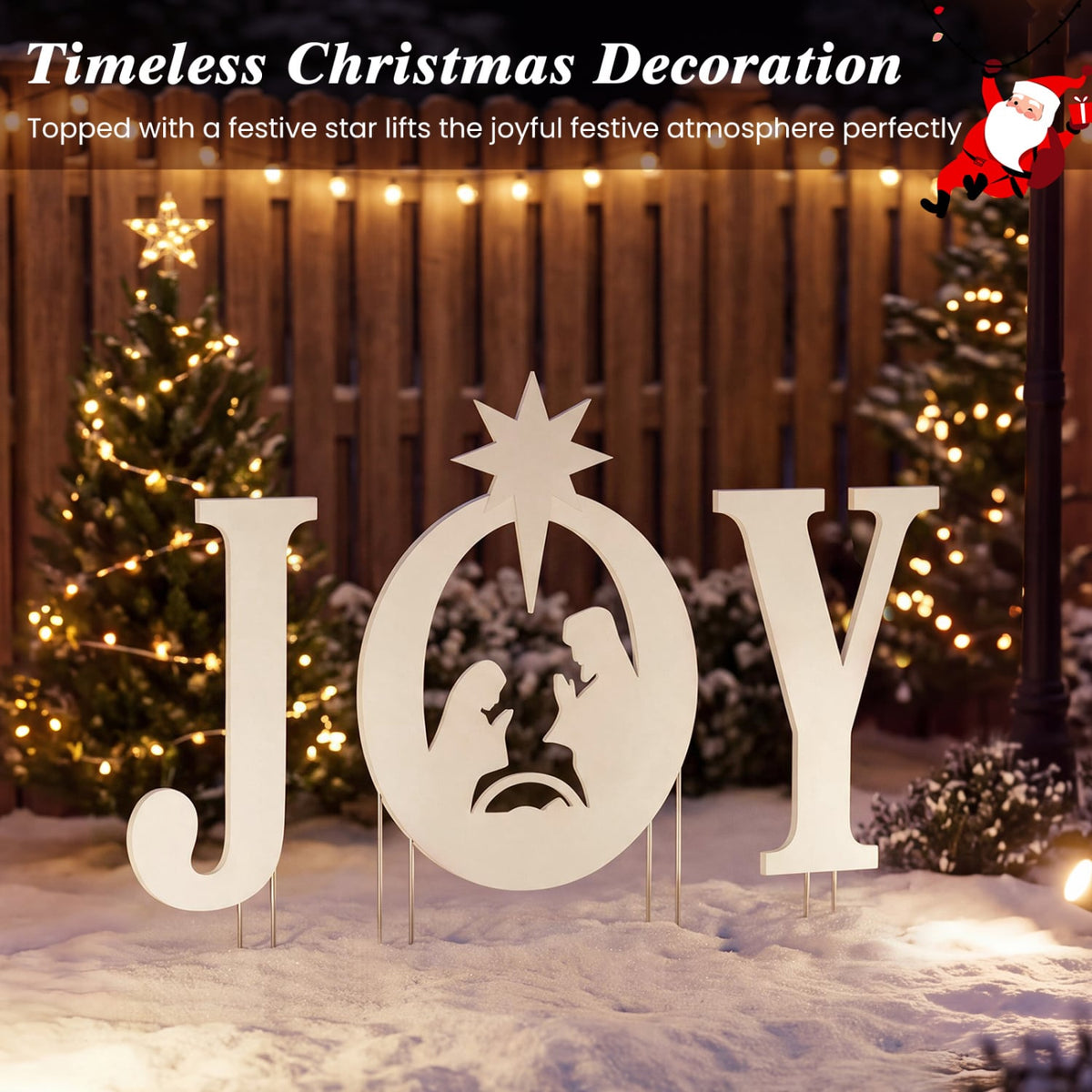 3 Pcs Christmas Nativity Yard Sign Set, White Christmas Decor & Accessories at Gallery Canada