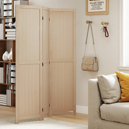 3 Panel Folding Room Divider for Home Office Bedroom Restaurant, Beige Room Dividers Beige at Gallery Canada