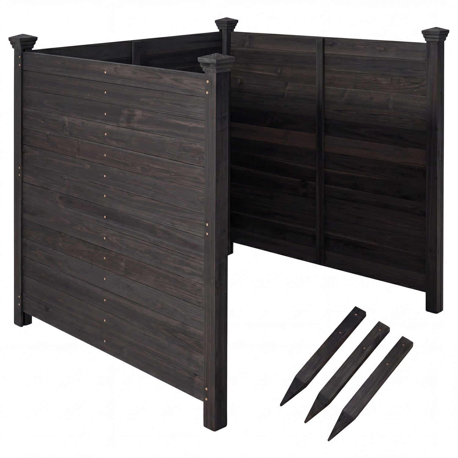 3-Panel Outdoor Privacy AC Fence Decorative Fencing & Flooring Black at Gallery Canada