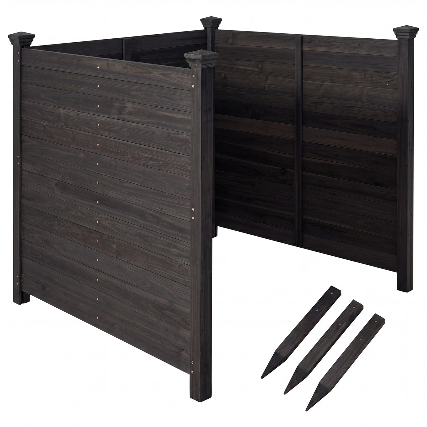 3-Panel Outdoor Privacy AC Fence Decorative Fencing & Flooring Black at Gallery Canada