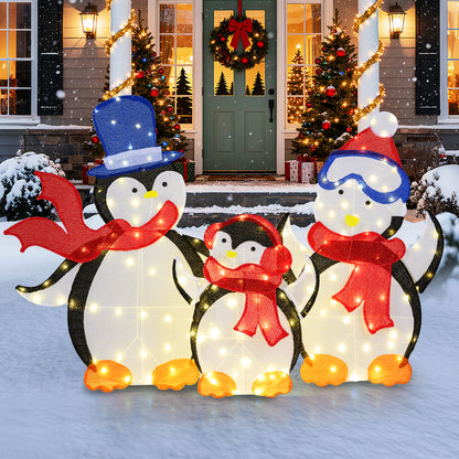 3-Piece 2D Lighted Penguin Family Christmas Decoration, 160 LED Lights Christmas Decor & Accessories at Gallery Canada
