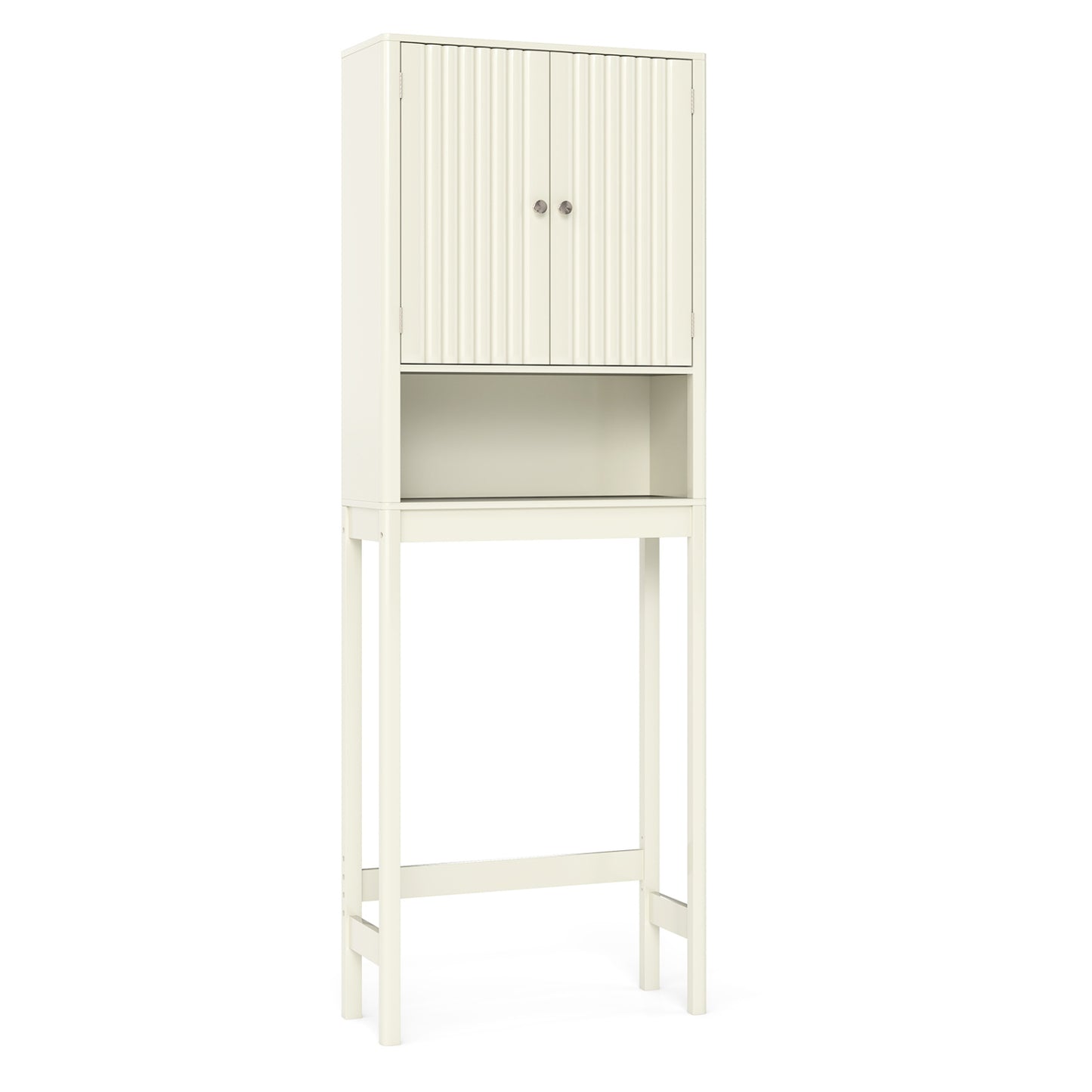 3-Piece Bathroom Set, Fluted Doors, Over Toilet Corner & Wall, Beige