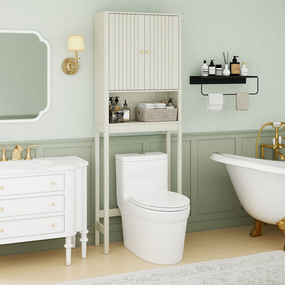 3-Piece Bathroom Set, Fluted Doors, Over Toilet Corner & Wall, Beige