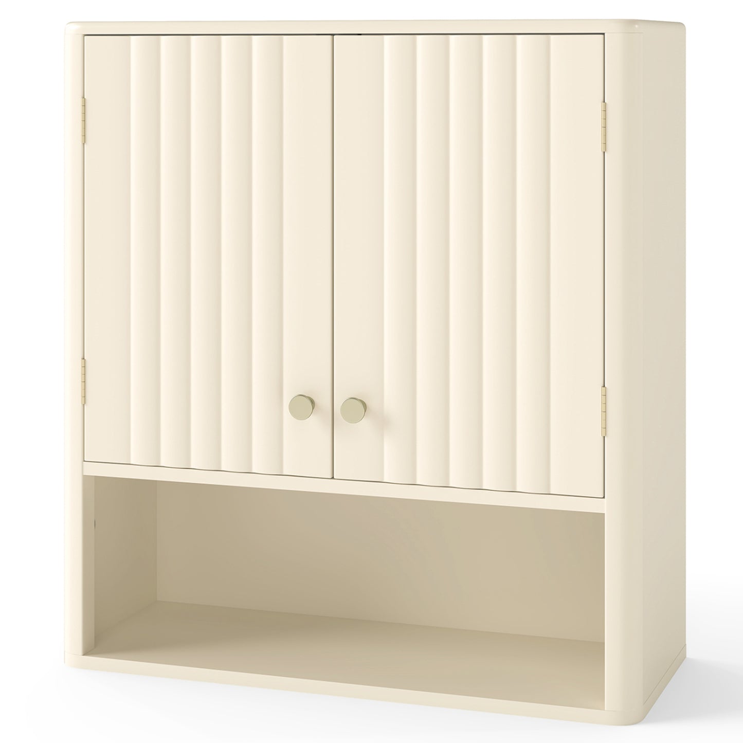 3-Piece Bathroom Set, Fluted Doors, Over Toilet Corner & Wall, Beige