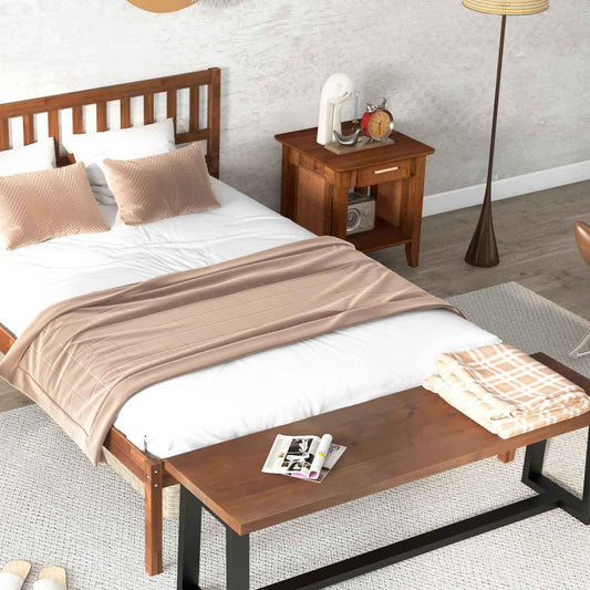 Wood Bed Frame, Dining Bench, Rattan Nightstand, Twin/Full/Queen Size Bedroom Options at Gallery Canada