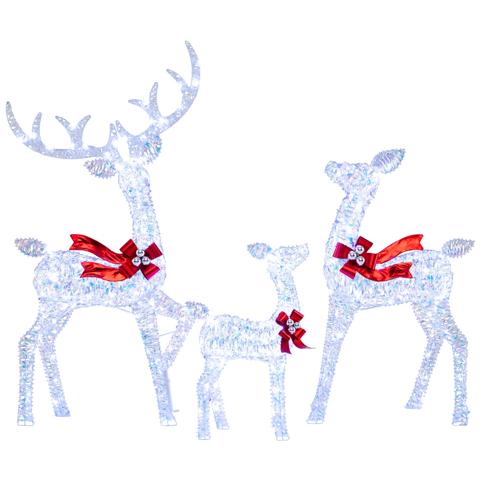 3-Piece Christmas Reindeer Set, 215 LED Lights, Ground Stakes Christmas Decor & Accessories Options at Gallery Canada