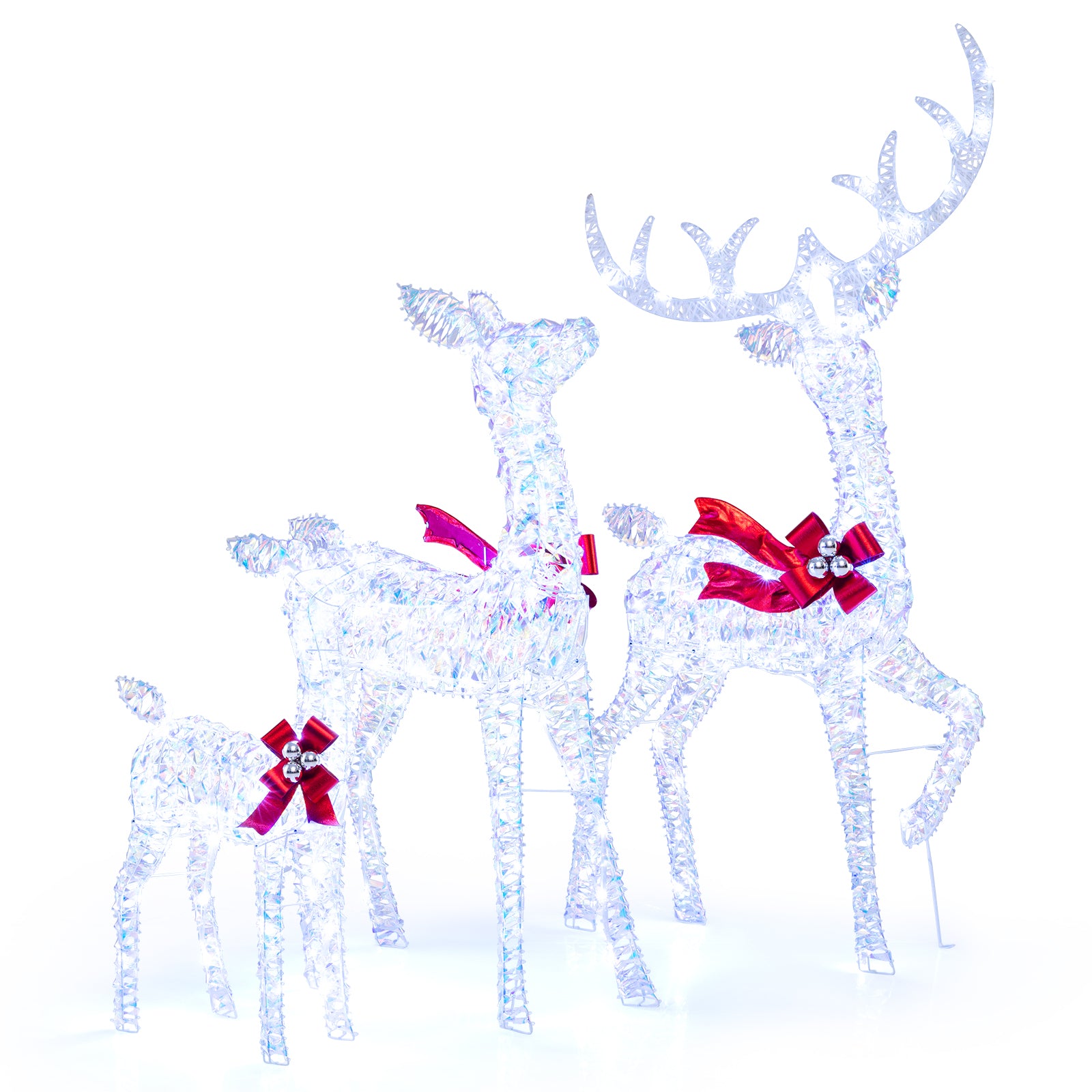 3-Piece Christmas Reindeer Set, 215 LED Lights, Ground Stakes Christmas Decor & Accessories at Gallery Canada