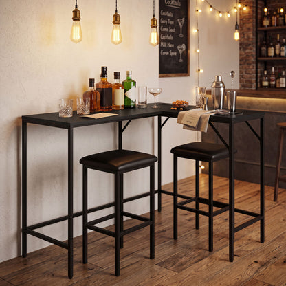 3-Piece L-Shaped Kitchen Set, 2 AC Outlets & USB, Black Dining Room Sets at Gallery Canada