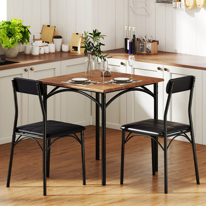 3-Piece Square Dining Table Set, 2 Chairs, Brown Dining Room Sets at Gallery Canada