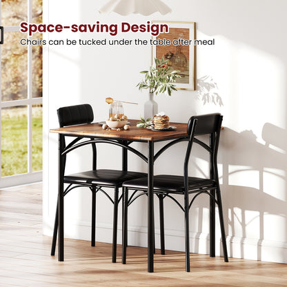 3-Piece Square Dining Table Set, 2 Chairs, Brown Dining Room Sets at Gallery Canada