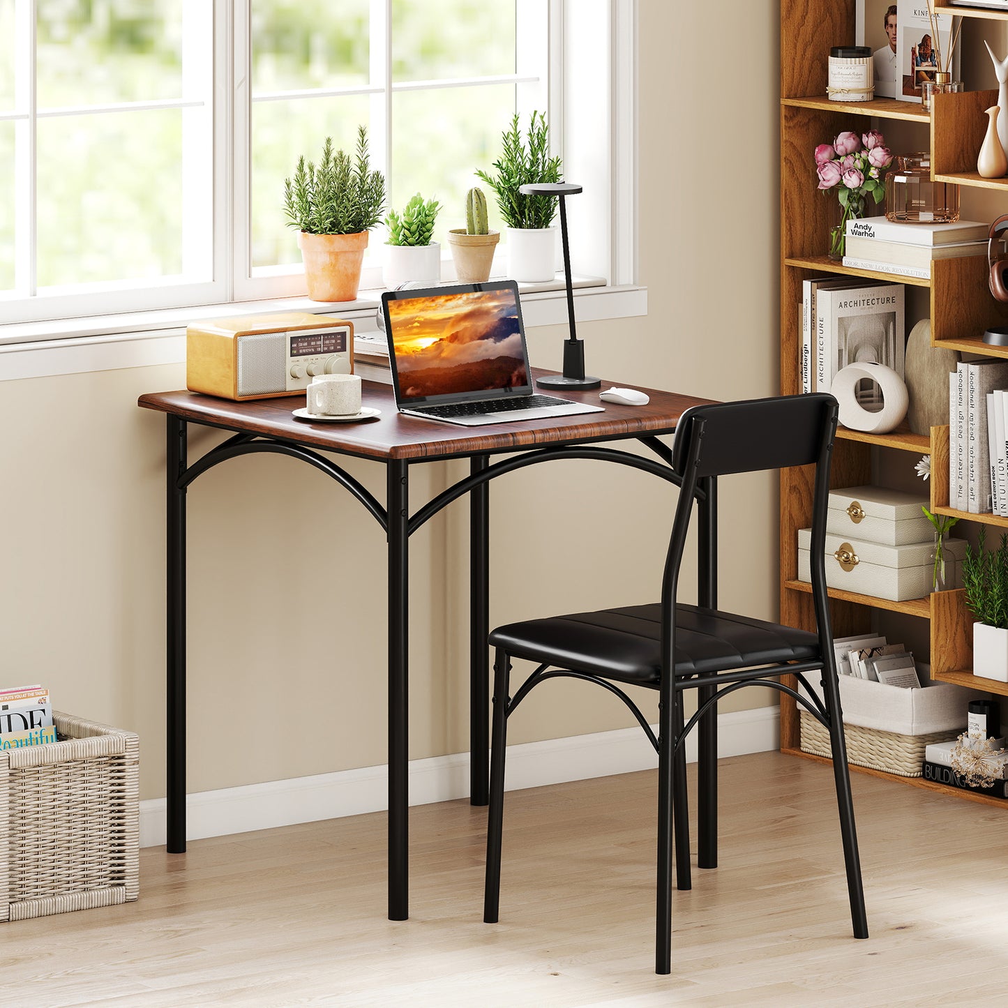 3-Piece Square Dining Table Set, 2 Chairs, Brown Dining Room Sets at Gallery Canada