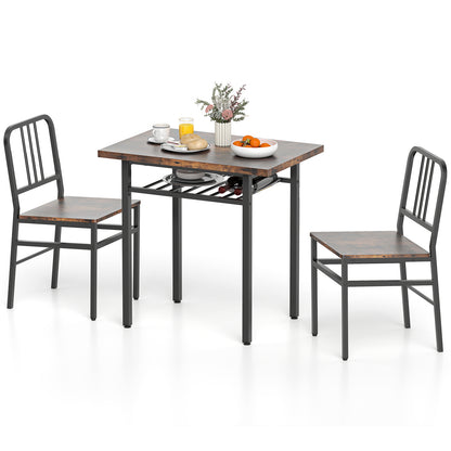 3-Piece Dining Table Set, Rectangular Kitchen Table, 2 Chairs, Brown Dining Room Sets at Gallery Canada