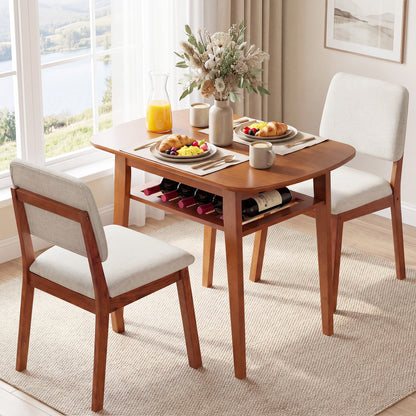 3-Piece Dining Table Set for 2 with Upholstered Chairs, Cherry Dining Room Sets at Gallery Canada