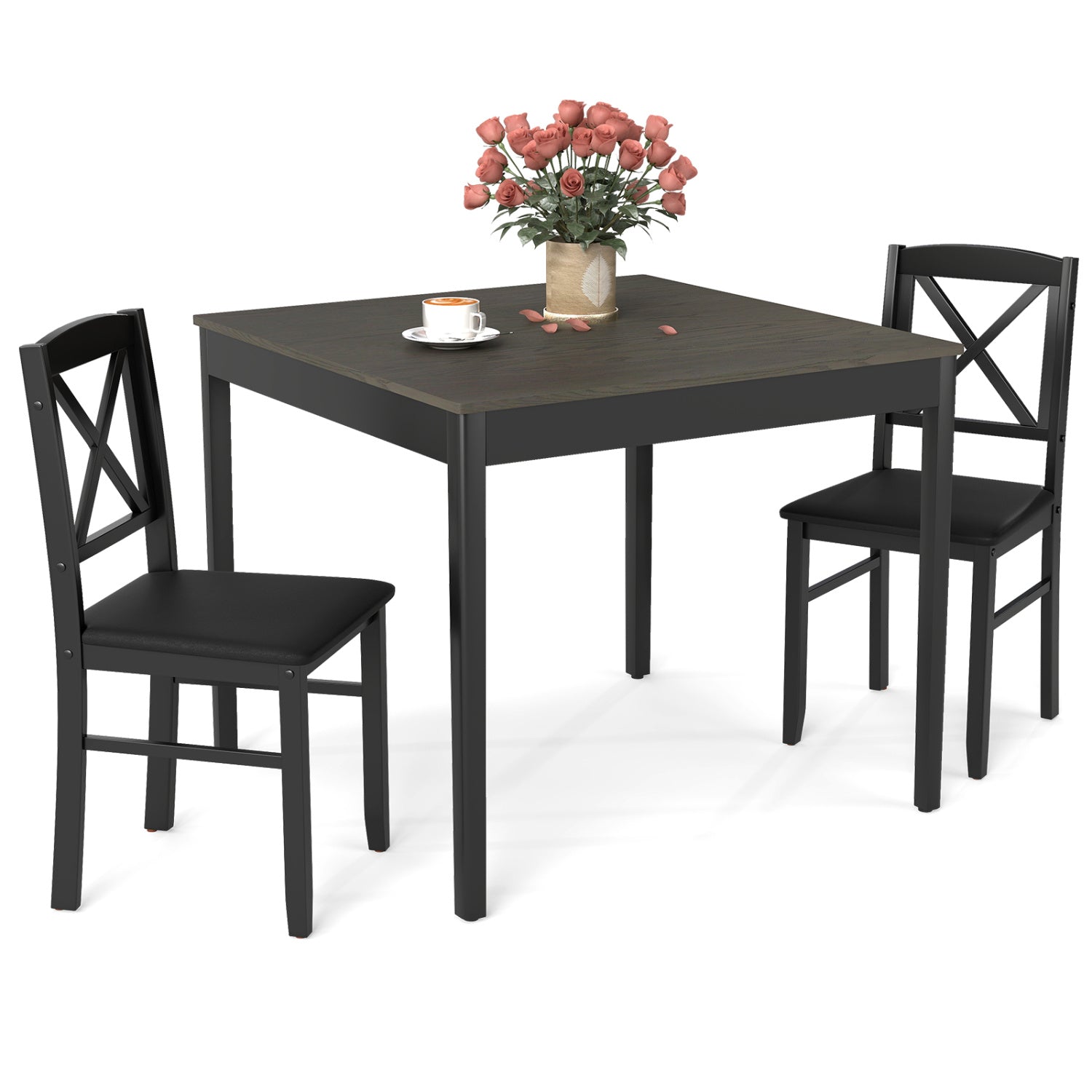 Wooden Square Dining Table Set For 2, Gray Dining Room Sets Gray at Gallery Canada
